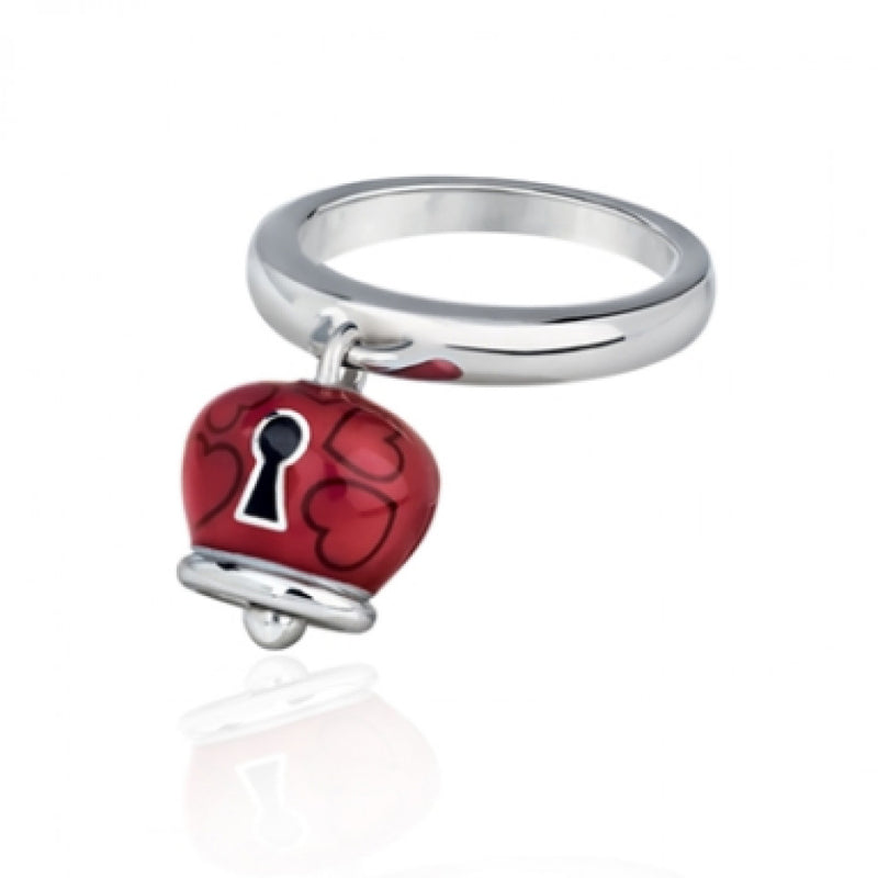 Chantecler, anello Et Voilà argento e smalto rosso, 40019