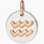 Dodo, charm zodiaco in argento ed oro rosa 9 k