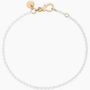 Dodo, bracciale argento laccato smalto bianco e oro rosa 9k