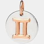 Dodo, charm zodiaco in argento ed oro rosa 9 k