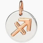Dodo, charm zodiaco in argento ed oro rosa 9 k