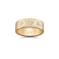 Gucci, anello oro rosa e smalto bianco, Blossom YBC434525