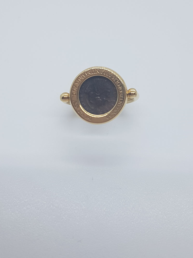 Bulgari, anello in oro giallo, Monete AN008814