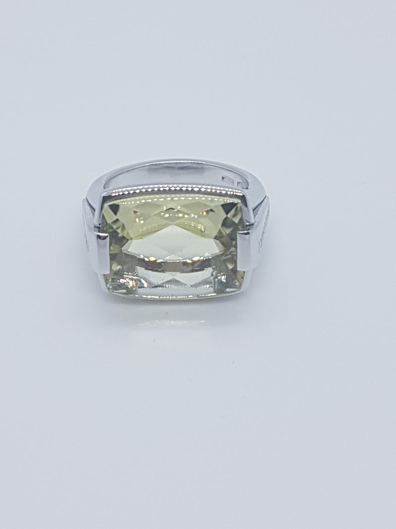 Bulgari, anello Metropolis in oro bianco e quarzo citrino, AN852161