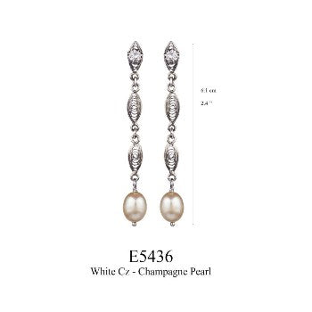Yvone Christa N.Y., orecchini in argento, perle e zirconia